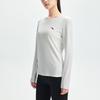 Anta Training Series Solid Color Logo Round Neck Pullover Long Sleeve T-Shirt Women Tops Pure-White 162337402-1