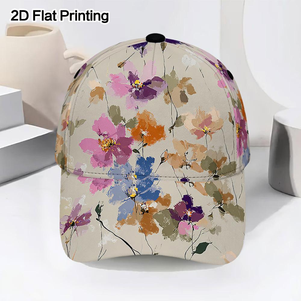 Flower Sun Hat Sun Hat Men and Women Summer Outdoor Hat D Print Cap Flower Baseball Cap