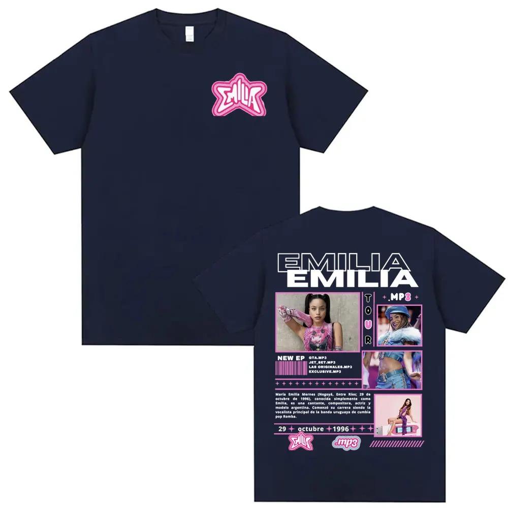 Fashion Aesthetic Tshirts Hip Hop Streetwear Singer Emilia Mernes MP3 Tour Graphic T Shirt Men Clothing Casual Short Sleeve Tees