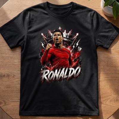 Ronaldo T-Shirt Football Fan Design, Gildan 64000 Unisex Tee, Sports Gift for Fans, Streetwear Football Shirt In a Modern Poster Art Look
