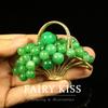 Green Grape Flower Basket Delicate Alloy Accessories Women's Premium Light Luxury Brooch Pin