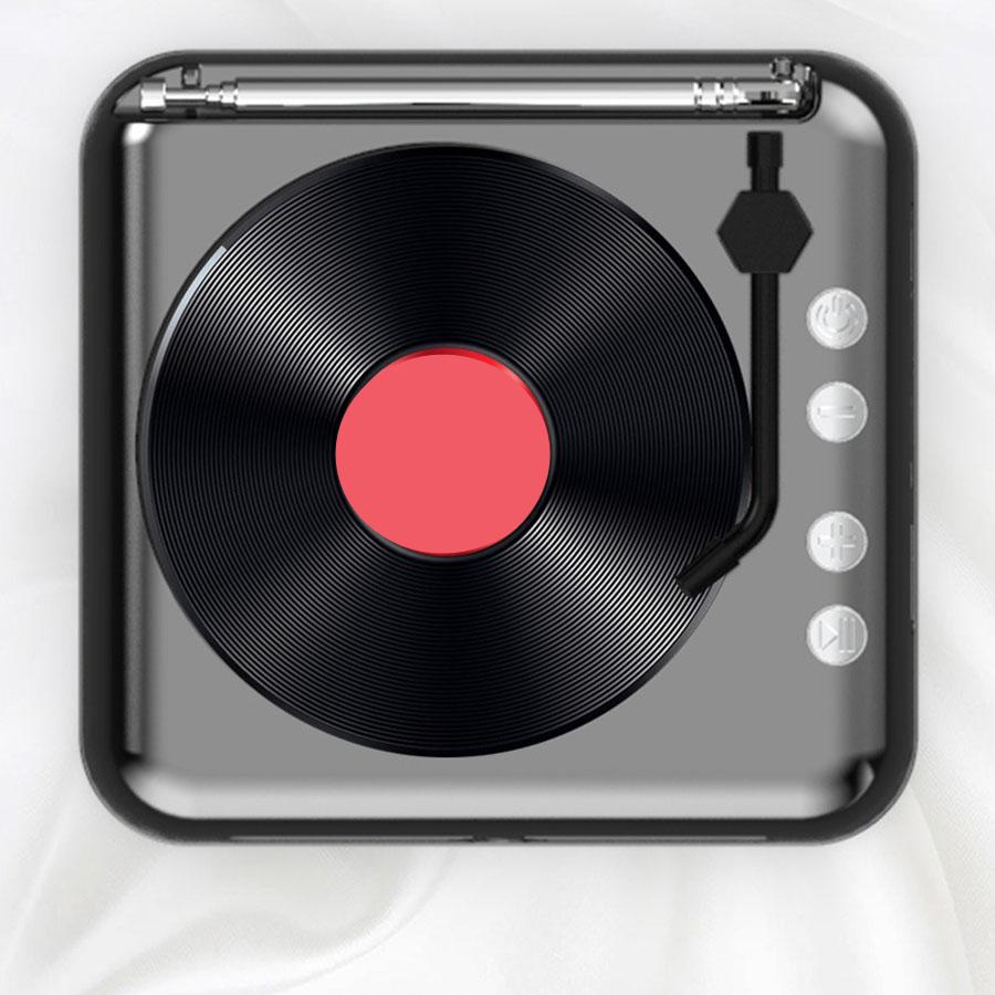 1 Set 100HZ-20KHZ Black Built-in Battery Speakers Vinyl Record Speaker Player