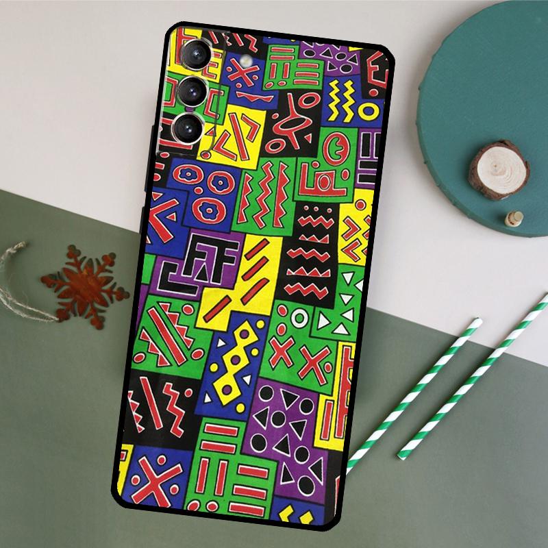 African Wax Print Case For Samsung Galaxy S23 S22 Ultra S20 S21 FE S8 S9 S10 Plus Note 10 20 Ultra Back Cover