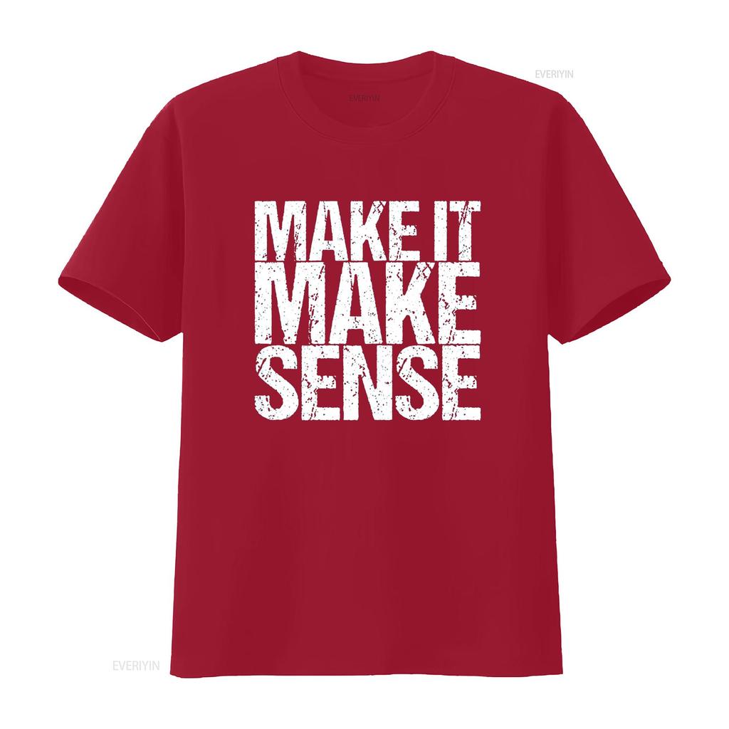 Make It Sense T Shirt Vintage Washed Breathable Top For Everyday Wear Homme Comfortable Soft Versatile Graphic Stylish
