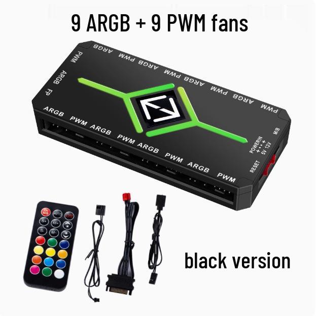 5v3 ARGB Fan Controller with Remote & Sync Hub for PC Cases
