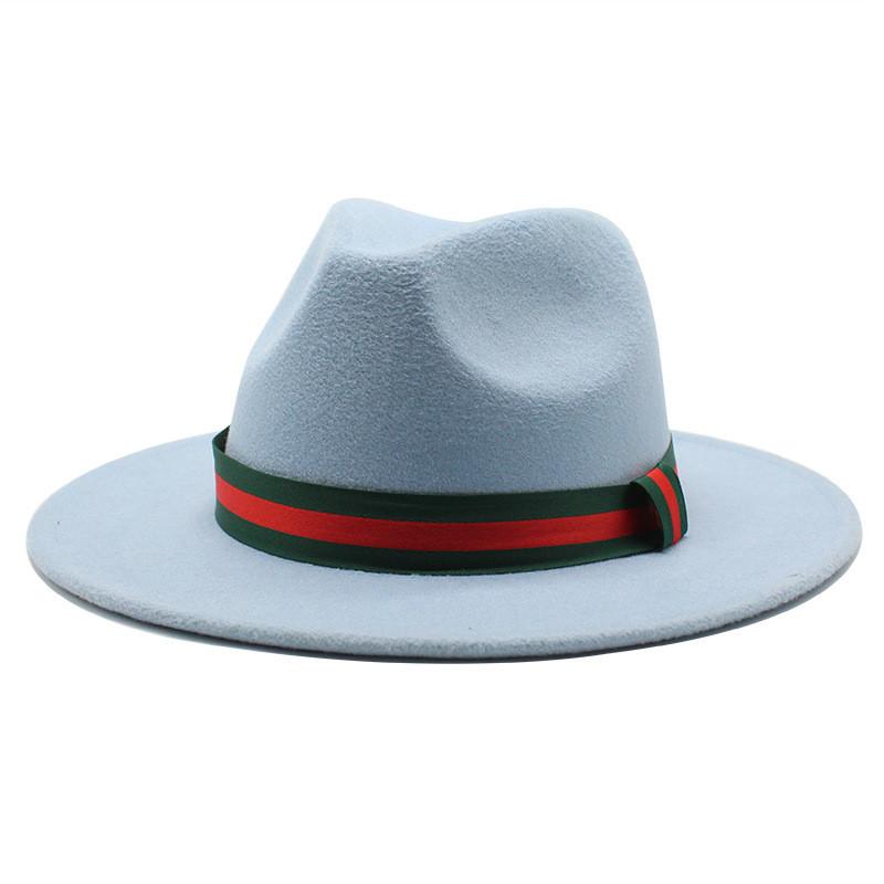Fall Winter Fedora Hat For Men Women With Leopard Print Wool Felt Wide Brim Sun Protection