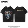 2024 MEGADETH Metal Band Short Sleeve T-shirt Men's and Women's New Summer Cotton Street Rock Trend Print Half Sleeve