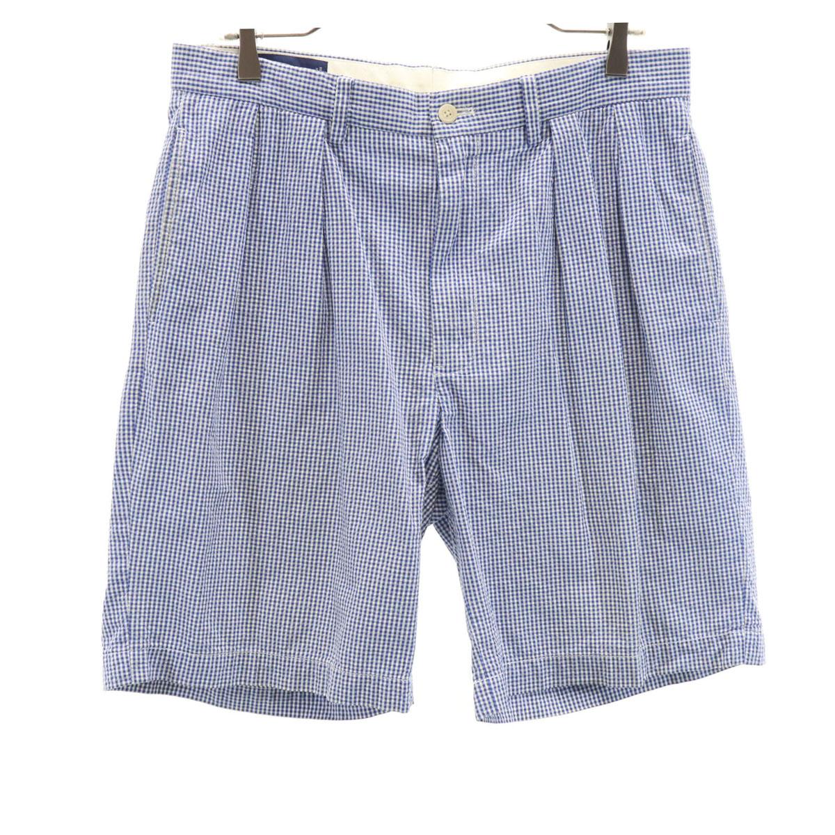 

Шорты POLO GOLF RALPH LAUREN в клетку из сирсакера W32 синие Мужские Б/У