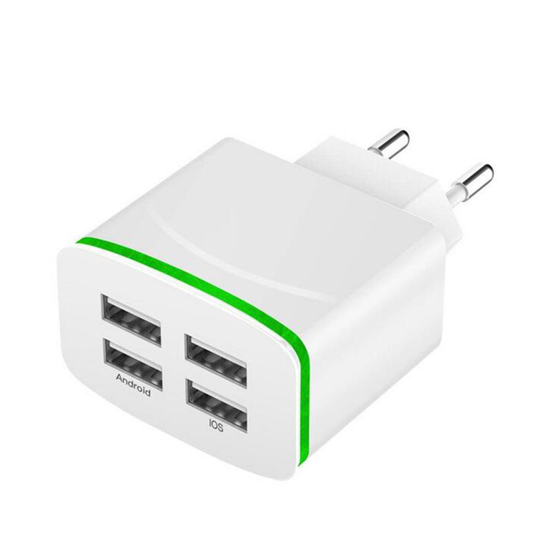 4 USB Ports Wall Charger 5V 4A Fast Phone Charge Adapter EU Plug for Mobile Phone