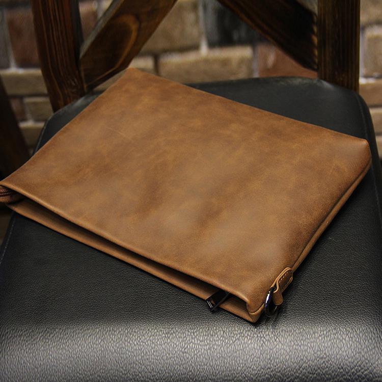 Male Bag Envelope Clutch Crazy Horse Leather Business Men Clutch Bags Casual Large Capacity Hand Bag