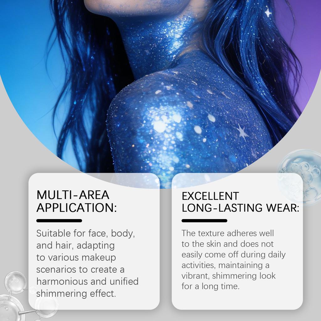 Blue Body Glitter Stick Long-lasting Makeup, Portable To Multiple Areas, Party Makeup Highlighter Stick.