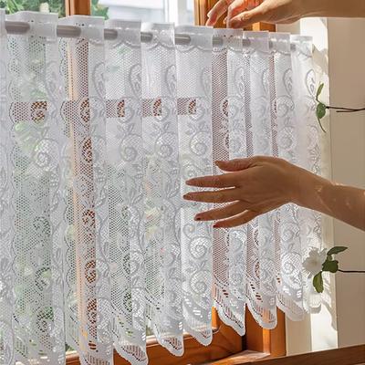 Lace Window Curtains Decorative Short Curtain Whits Half Curtains Sheer Home Door Window Curtains Decorations