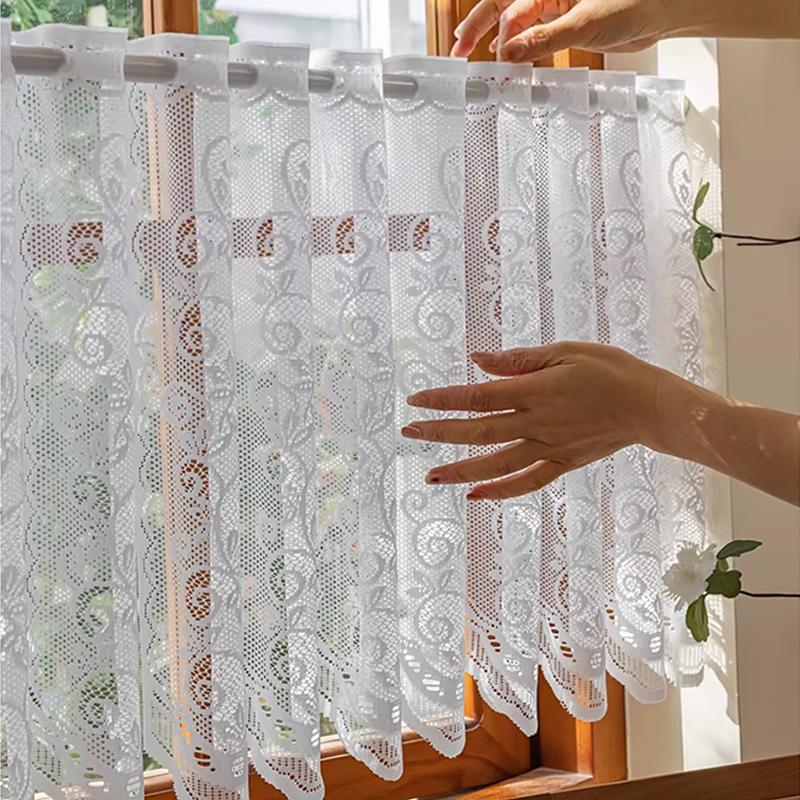 Lace Window Curtains Decorative Short Curtain Whits Half Curtains Sheer Home Door Window Curtains Decorations