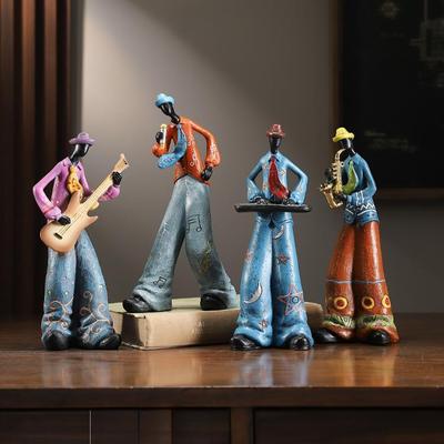 Xianci Retro Band Figure Ornament for Home and Living Room Decor, Perfect for Wine Cabinet, Bookcase, or Electronic Organ Display.