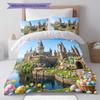 Magical Easter Egg Pattern Bedding Quilt Set Quilt Cover Pillowcase Home Decoration Birthday Gift (1 * duvet cover + 2 * pillowcase, without core)