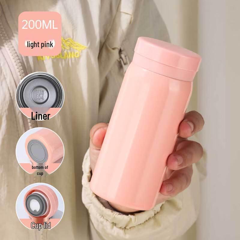 Shangqi 200ML Pink Stainless Steel Mini Thermos (2-Pack)