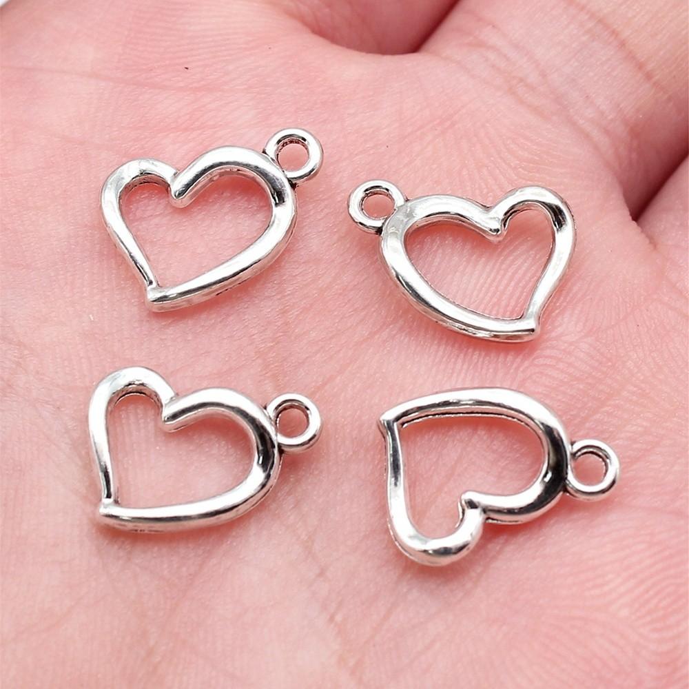Charms Openwork Heart Pendants Vintage Jewelry Supplies QC068