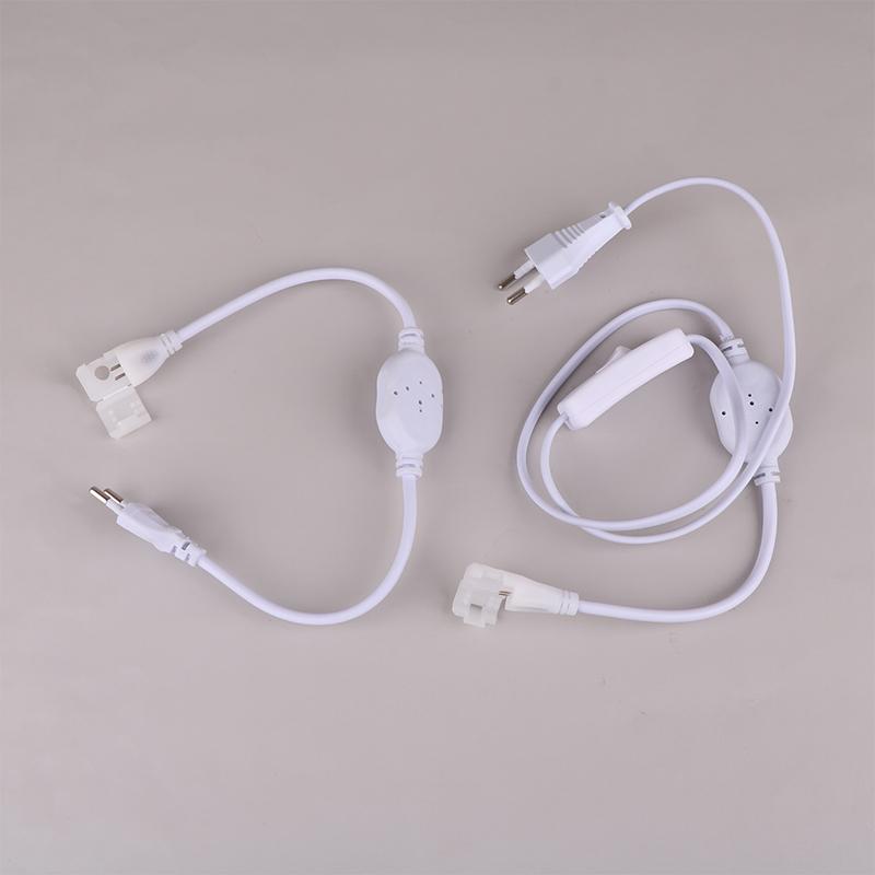 Eu Plug For 220V Cob Led Strip Power Supply Plug Fast Connector With Button Switch Cable For Ip67 10Mm Cob Strip