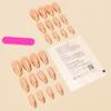 24-Piece Medium Long Gold-Edged French Water Drop False Nails Set