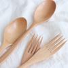 Natural Wooden Spoon Fork Dinner Kit Rice Soups Utensil Cereal Handmade Home Tableware Dinnerware Cutlery for Kicthen