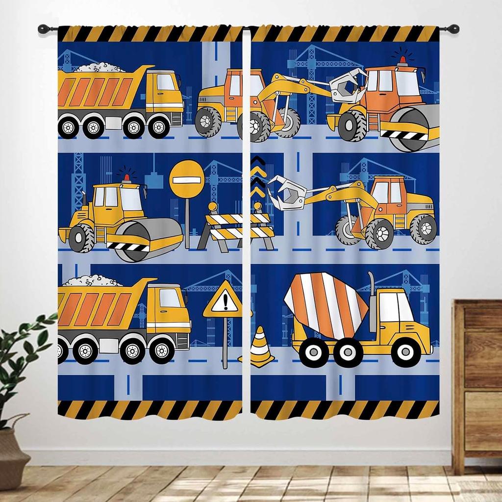 Boys Dinosaur Curtains,Cartoon Colorful Safari Animal Navy Blue Drapes Treatments For Boys Girls Children Nursery Living Room