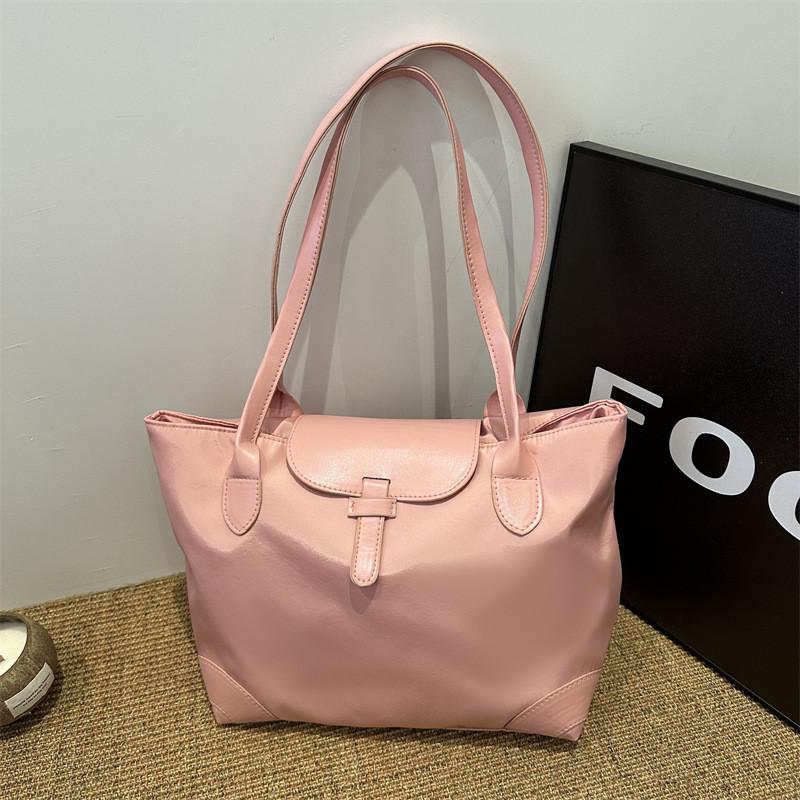 Stylish Large Capacity Nylon Tote Bag For Women Fashionable Commuter Handbag In Black White Pink And Brown розовый