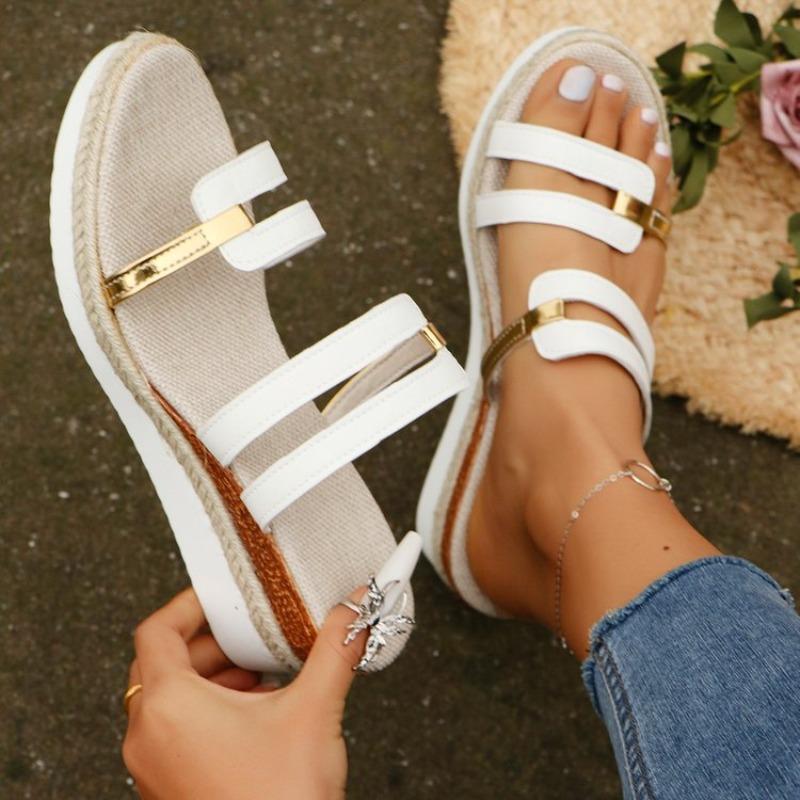 2026 NEW Summer Women Sequined Cloth Slippers Bling Wedges Platform Beach Casual  Woman Ladies Slippers