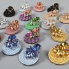 Exaggerated Geometric-shaped Polyester Stretch Yarn Woven Round Earrings for Women, New Style Jewelry