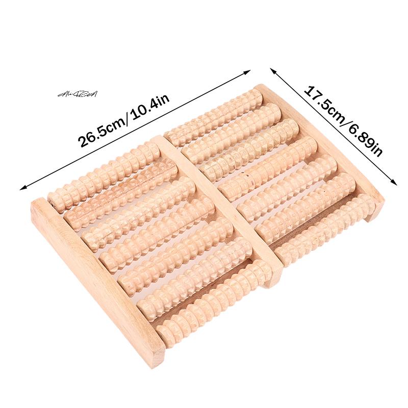 Wooden Foot Roller Massager Multi-Point Therapy Rubbing Massage for Blood Circulation Promotion Foot Care Tool