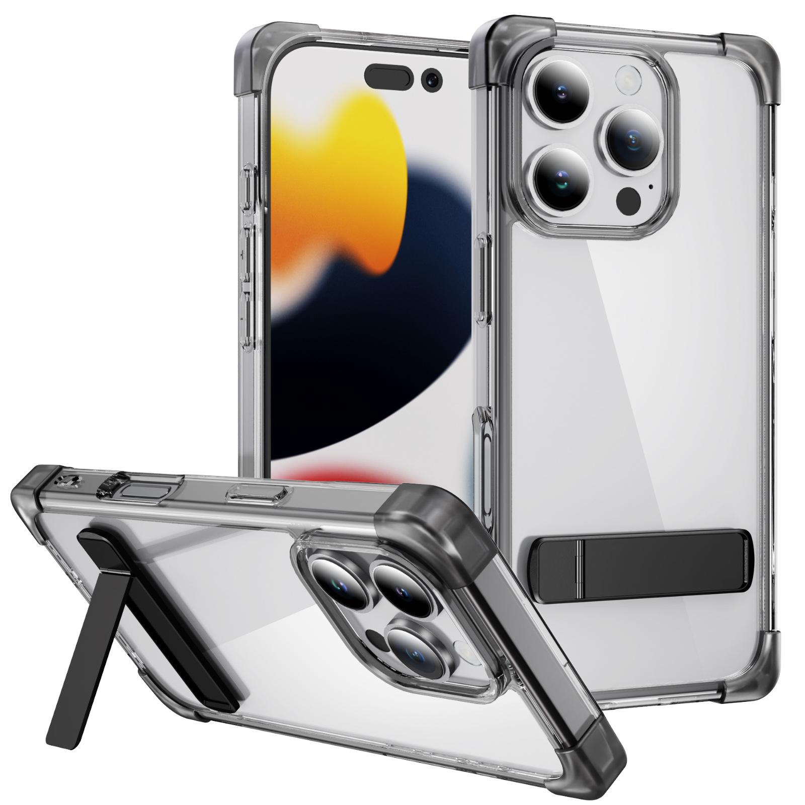 

Mobile Phone Case Ins Style Transparent Four-corner Anti-fall Bracket Integrated for Apple 16pro Mobile Phone Case For iPhone16