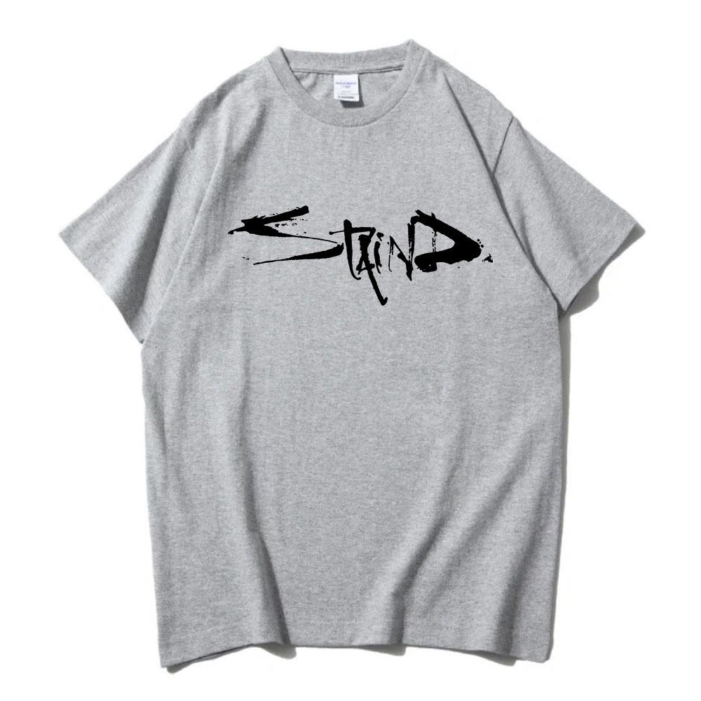 STAIND Logo Graphic Printing Tshirts Short Sleeve Cotton Male T-shirt Unisex Streetwear Heavy Mental Fashion Mens Tees O-neck