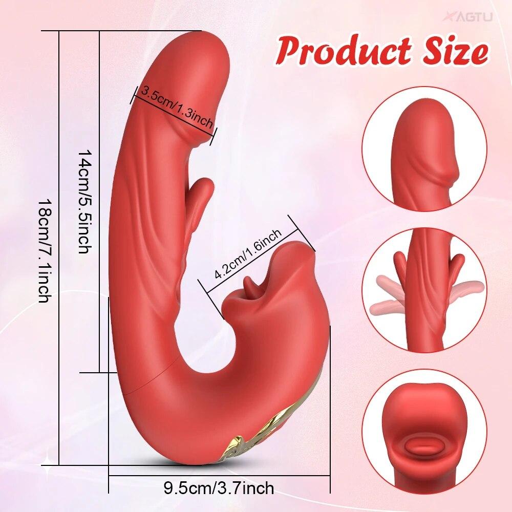 Tapping Swing Biiting VibratorTongue Licking Nipple Oral Clitoris Stimulator G Spot Massager Adults Goods Sex Toys for Women