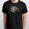 Knochen Fisch Seltsames Skelett Grafikdruck T-SHIRT S M L XL XXL 3 4 XL Schwarz Weiß