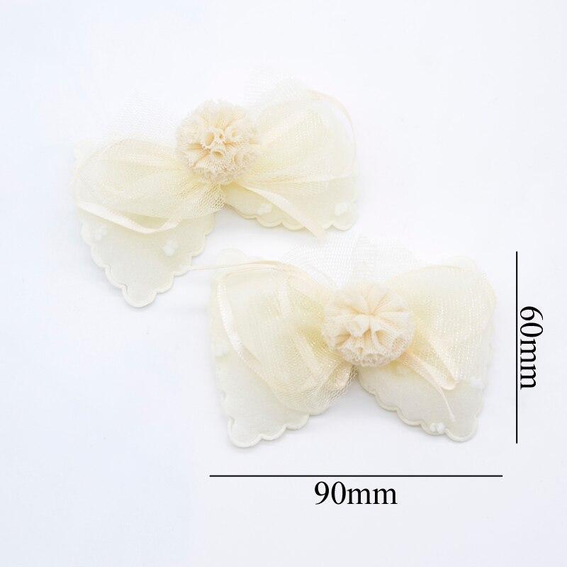 4 Pezzi 90*60mm Patch Palla Chiffon Fiocco Cravatta Ornamento Scrapbooking Patch Forniture per Artigianato Fai da Te