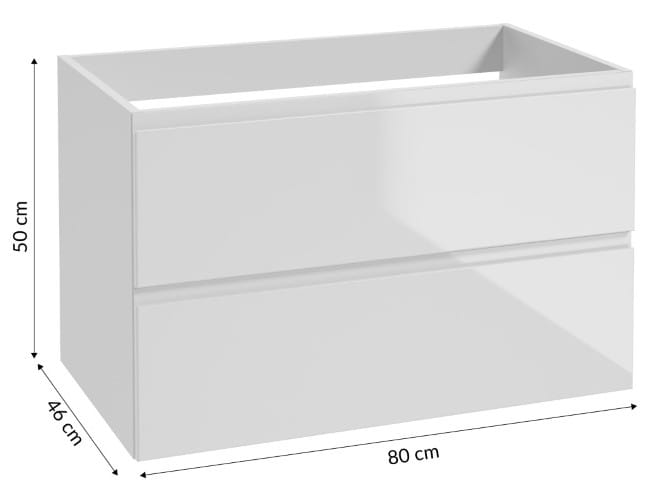 Wall-Mounted Gloss Bathroom Cabinet with Countertop Modus