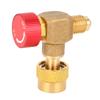 Cooling Fluid Charging Valve 90 Degree Brass Alloy HVAC Control Valve for R22 R32 R410