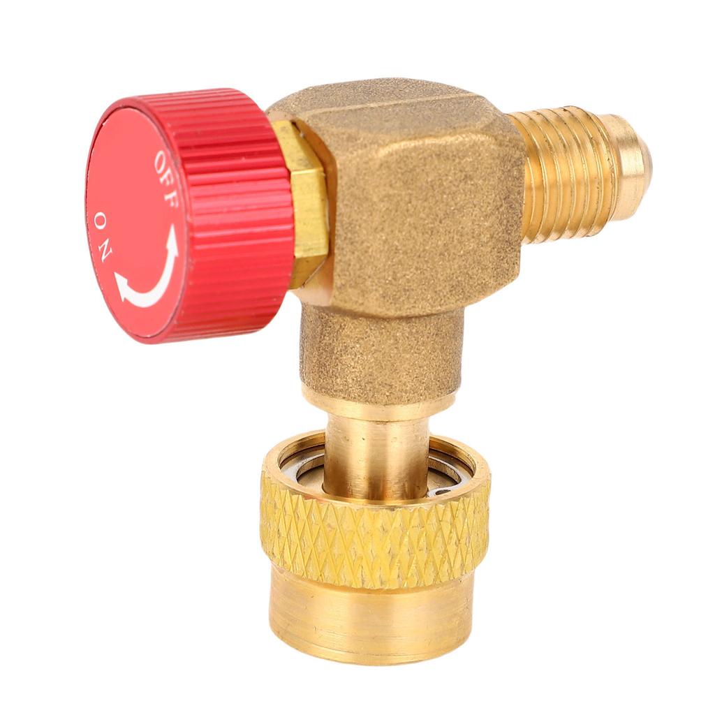 Cooling Fluid Charging Valve 90 Degree Brass Alloy HVAC Control Valve for R22 R32 R410