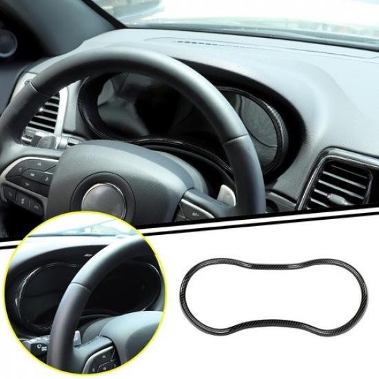 Carbon Fiber Dashboard Decor Cover Bezel Inner Trim For Jeep Grand Cherokee14+