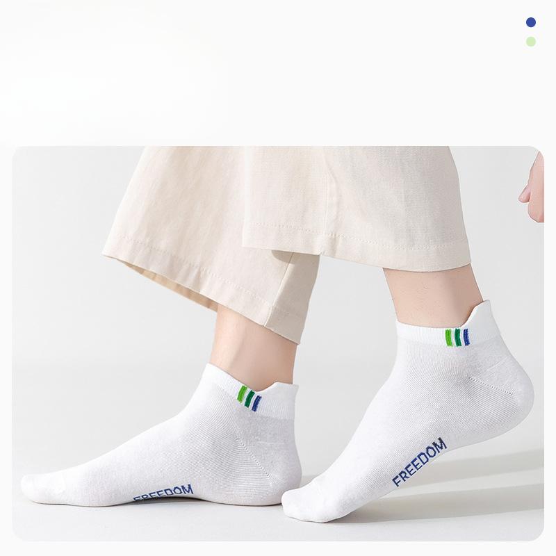 Men's Socks, Summer Thin Polyester-cotton Moisture-wicking Short Socks, Men's Spring and Summer Sports Breathable Boat Socks