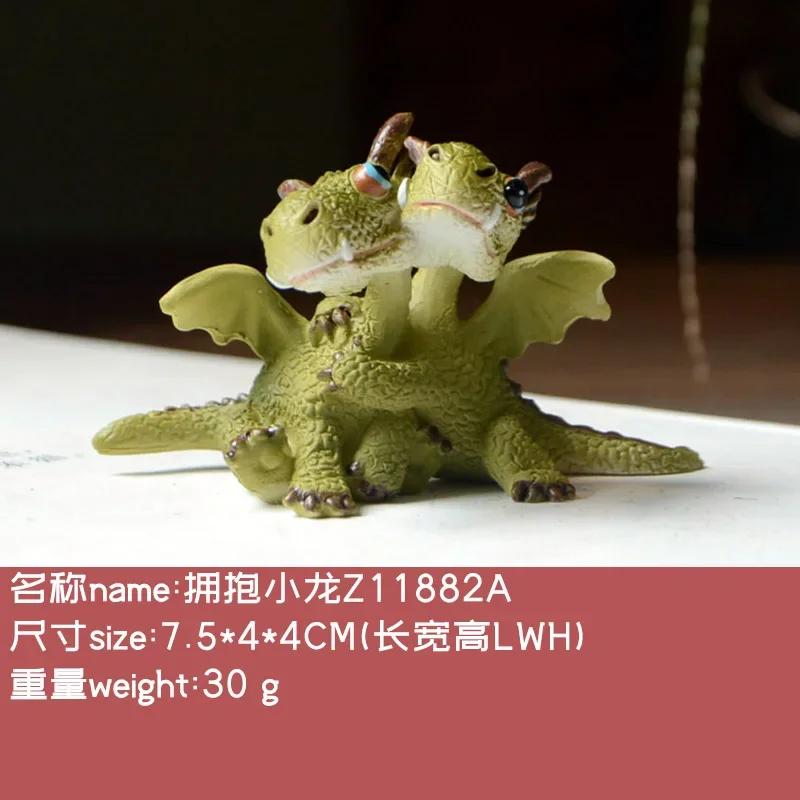 Resin Simulation Magic Animal Dragon Dinosaur Miniature Fairy Garden Terrarium Bonsai Decor Dragon Figurine