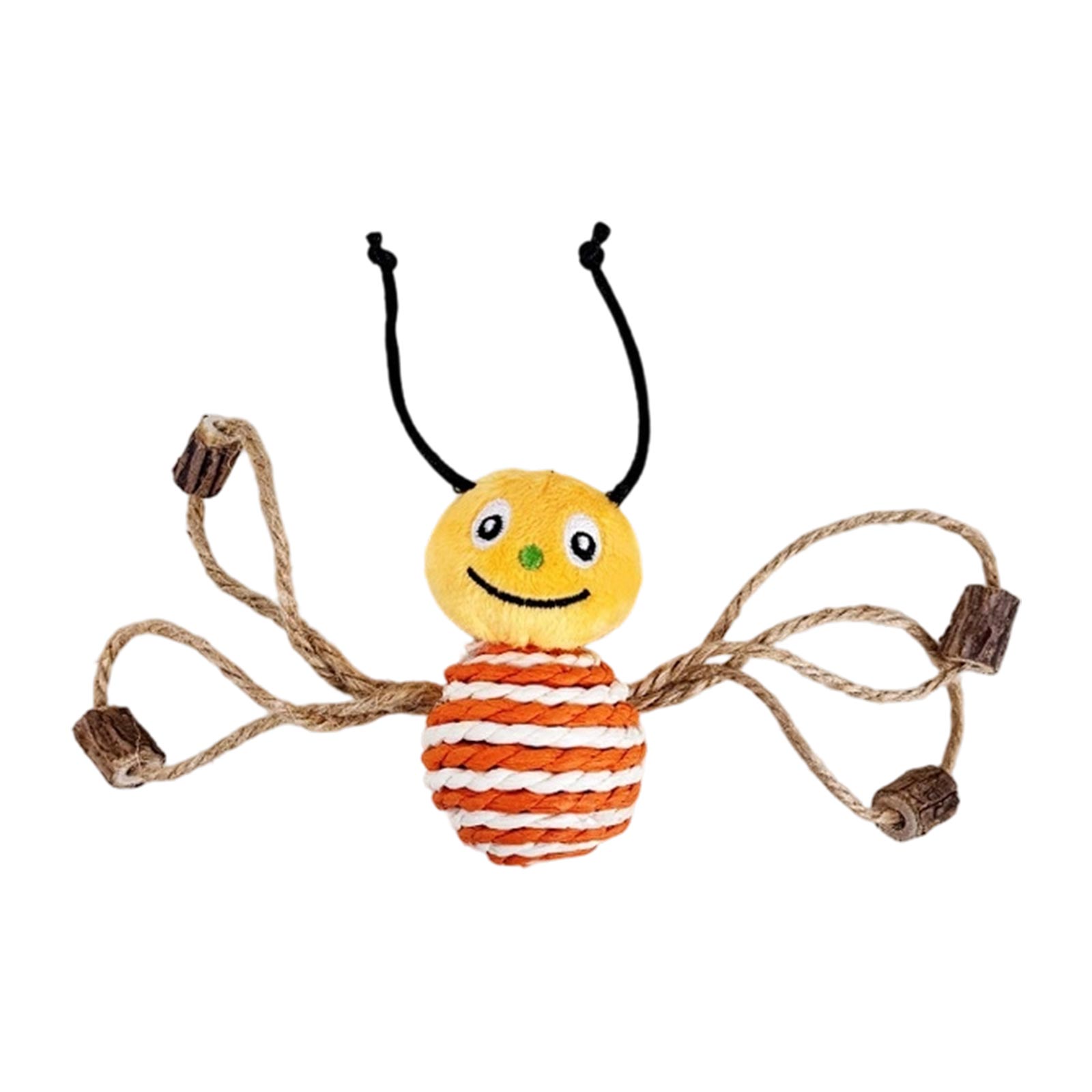 

Natural Wood Catnip Cats Toy Set, Cute Bee Insect Shape Interactive Teaser With Sisal Balls, Fun Shaking Sound Design For Cats Chewing & Playing One Size жовтий