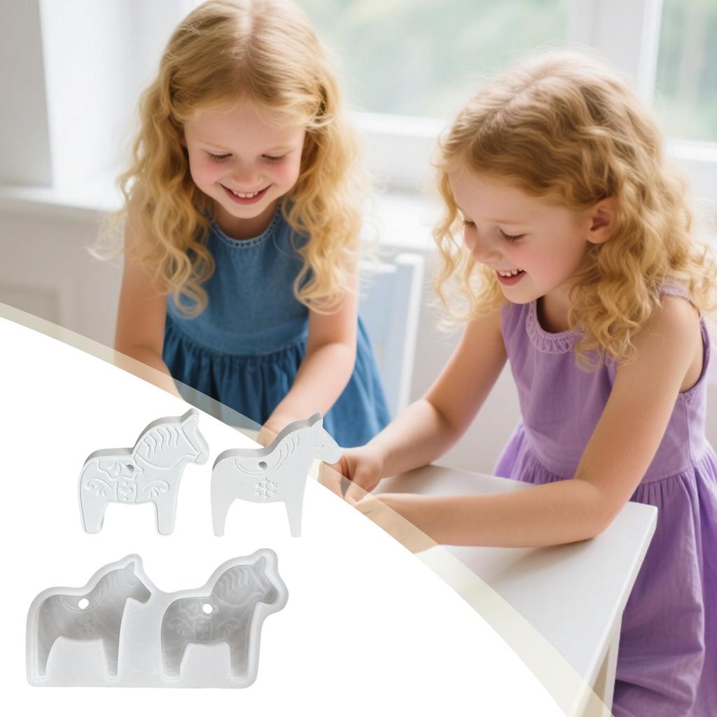 Silicone Mold Silicone Casting Molds Horse Easy Release Polymer Plaster Paste Craft Moulds for Cement Gypsum Decorative Ornament