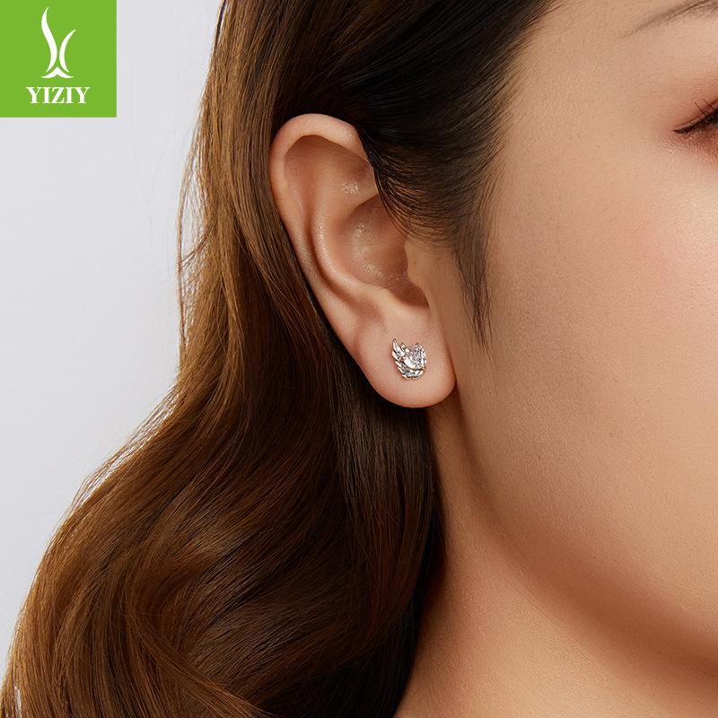 S925 Sterling Silver Love Wing Stud Earrings Popular Love Wing Stud Earrings
