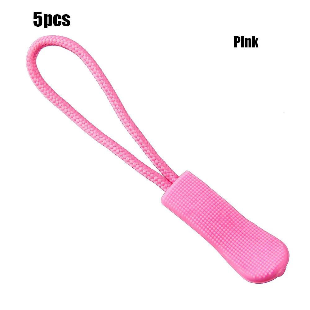 5Pcs Zipper Pull Puller End Fit Rope Tag Fixer Zip Cord Tab Replacement Clip Broken Buckle for Travel Bag Suitcase Tent