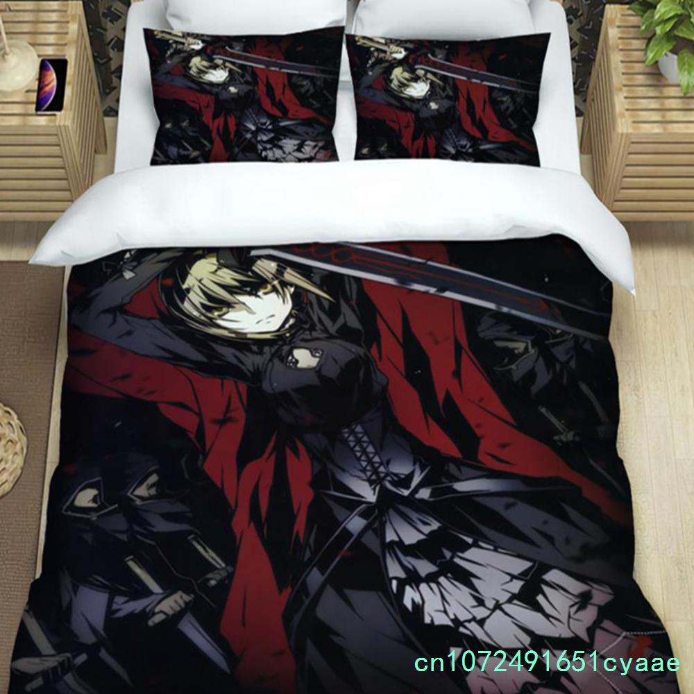 Fate/stay Night HD Print Three Piece Bedding Set Fashion Article Boys Or Adults For Beds Quilt Covers Pillowcases Gift