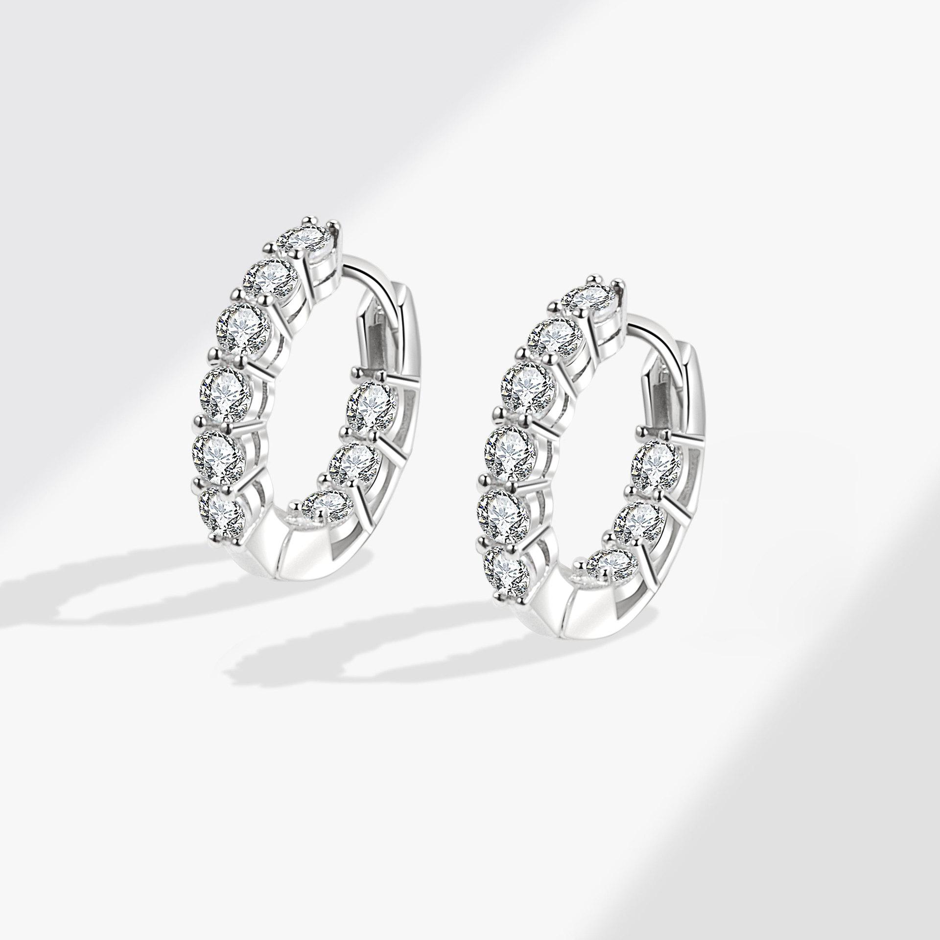 

Xiaohongshu Знаменитость Xiaoxiangfeng Светлые Роскошные Серьги-гвоздики Модные Индивидуальные Геометрические Круглые Цирконовые Бриллиантовые Серьги Серьги