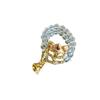 Elegant Sand Gold Fox Mask Ring with 4mm White Crystal and Tassel