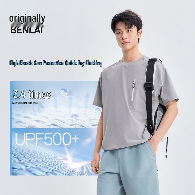 Benlai Men s Quick-Dry Sun Protection Sport T-Shirt S