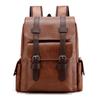 Herren Rucksack PU Leder Rucksack Große Laptop Rucksäcke Männlich Mochilas Schwarz Schultasche Für Teenager Jungen