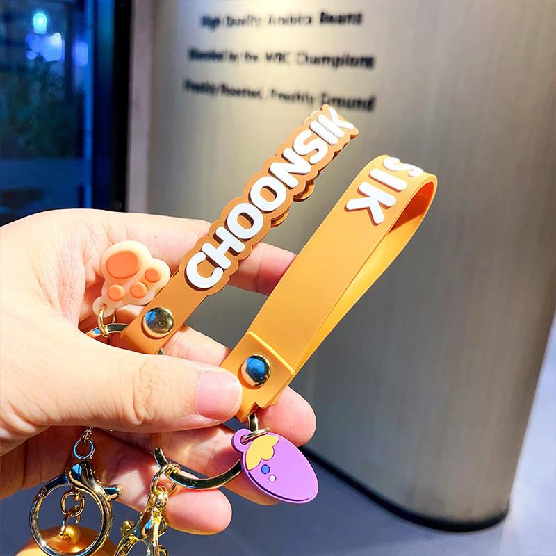 Entzückender Choonsik Schlüsselanhänger Süßer Koreanischer Stil Popcorn-Charakter PVC Schlüsselring